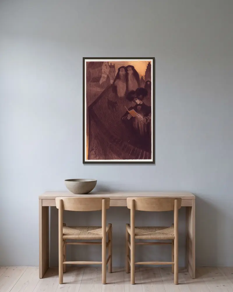 Dessin original pour les Maîtres de l’Affiche av Georges de Feure inramad på en vägg