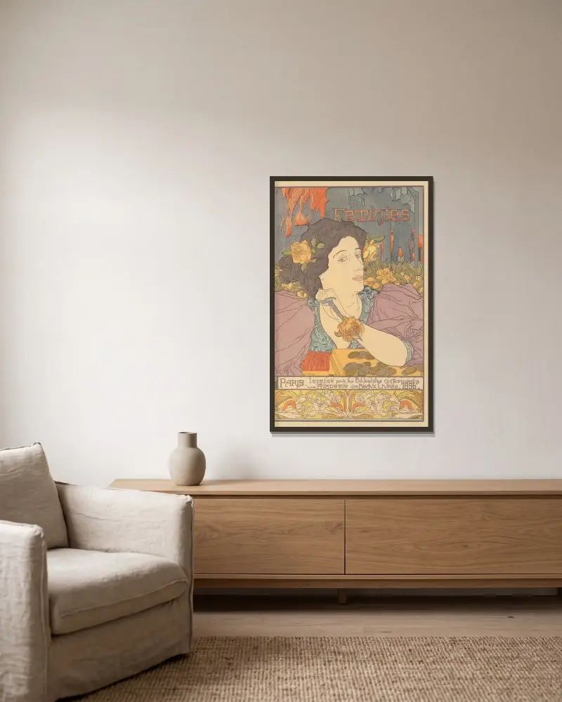 Féminies – Frontispiece av Georges de Feure inramad på en vägg