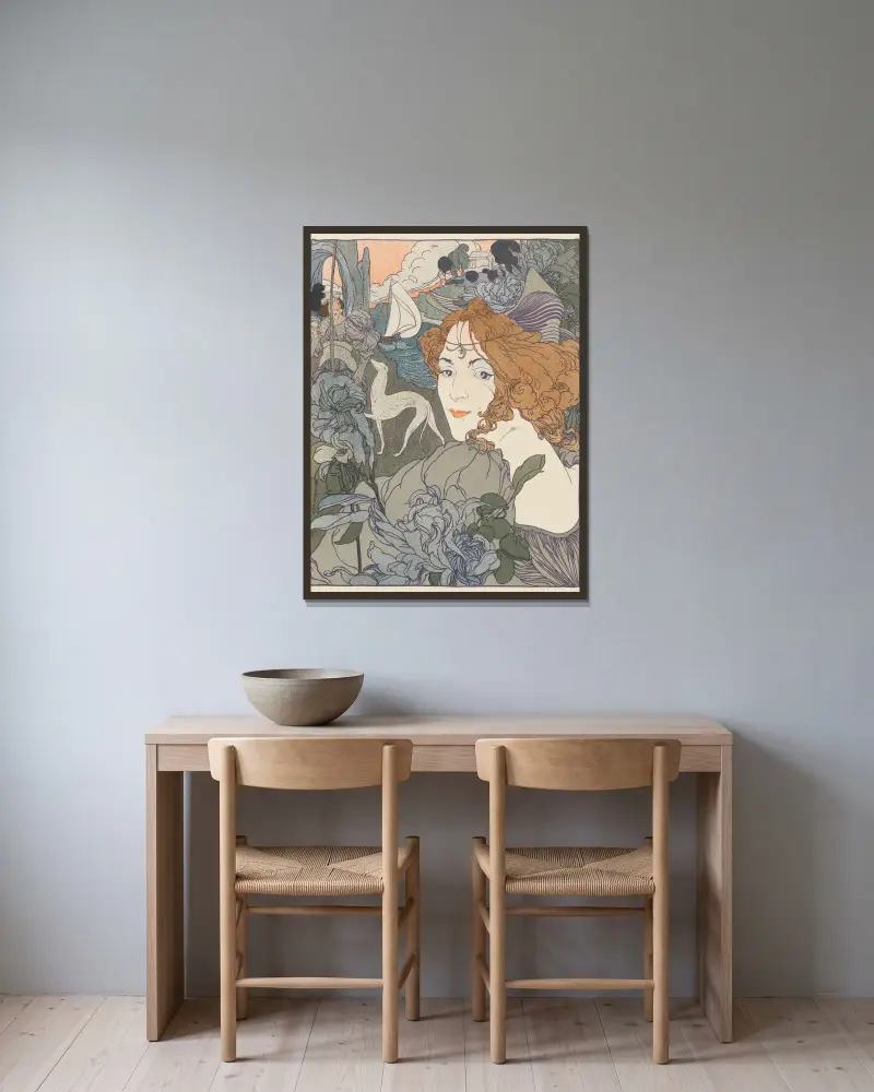 Návrat domů, Georges de Feure v rámu na stěně