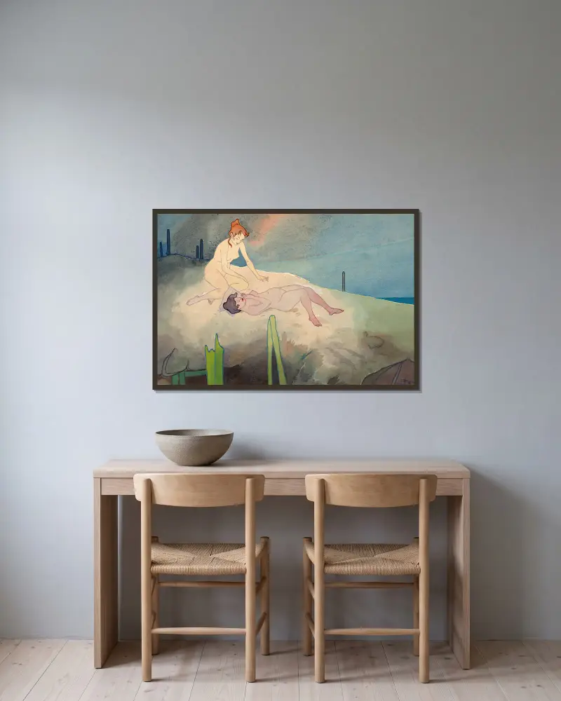 V písečné duně, Georges de Feure v rámu na stěně