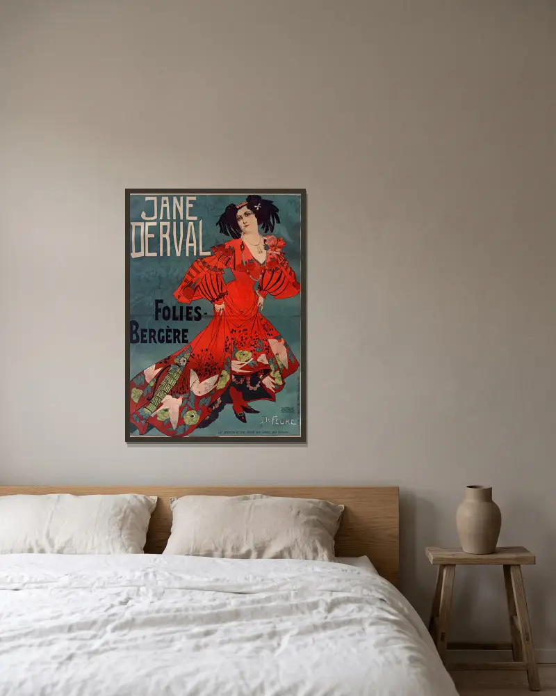 Jane Derval von Georges de Feure gerahmt an einer Wand