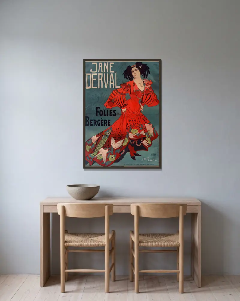 Jane Derval von Georges de Feure gerahmt an einer Wand