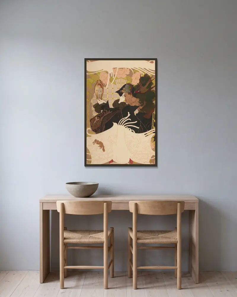 Le Journal des Ventes av Georges de Feure inramad på en vägg