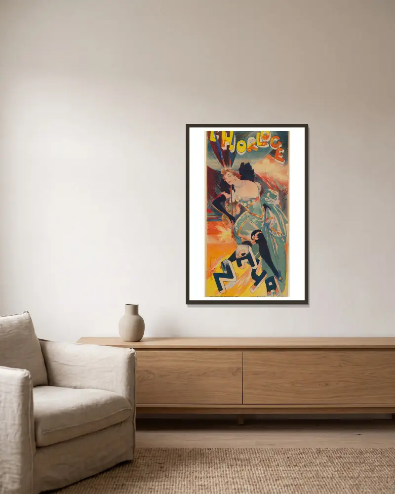 L’Horloge. Naya von Georges de Feure gerahmt an einer Wand
