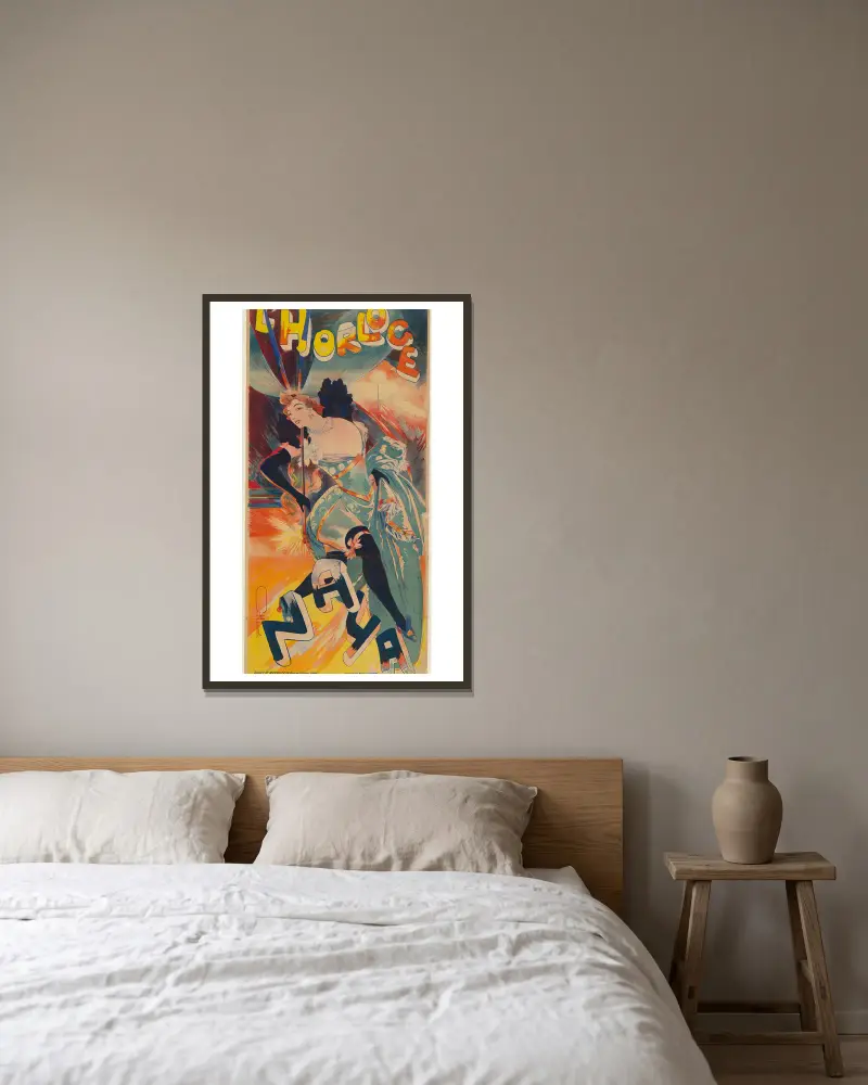 L’Horloge. Naya von Georges de Feure gerahmt an einer Wand