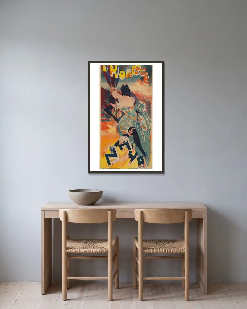 L’Horloge. Naya von Georges de Feure gerahmt an einer Wand