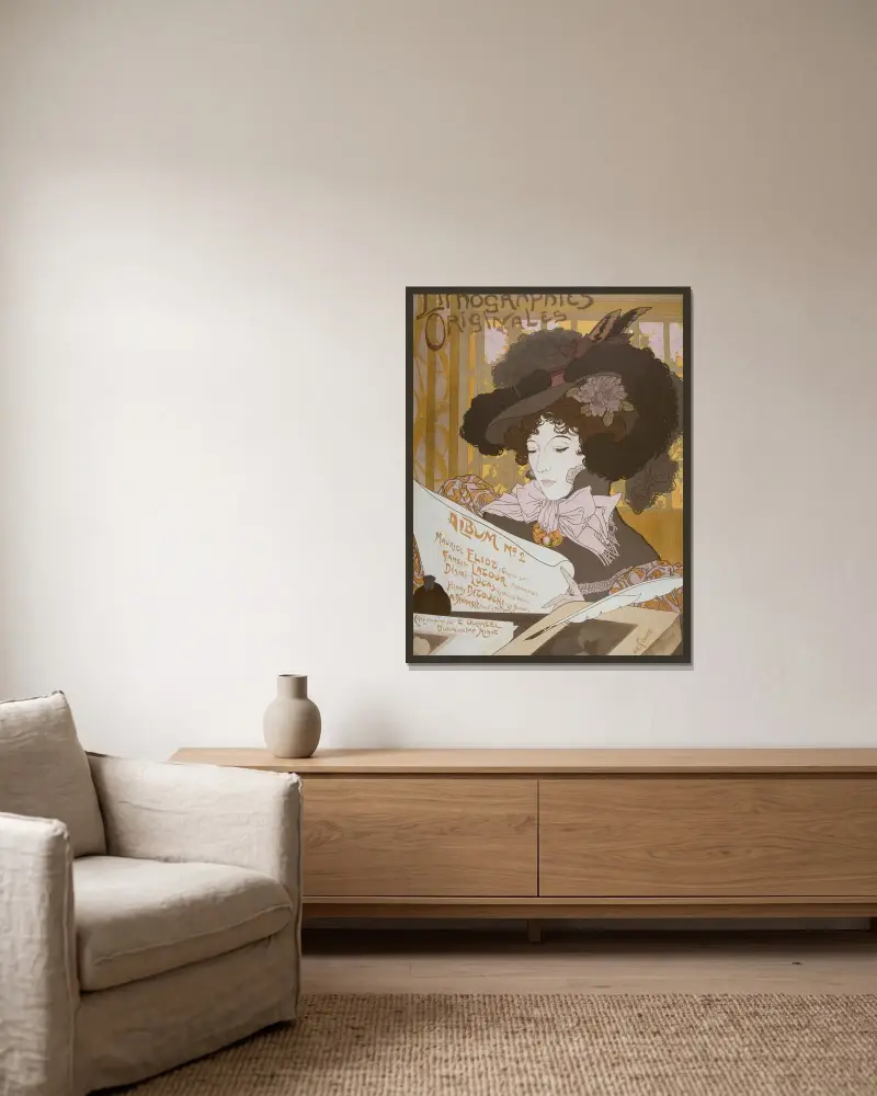 Lithographies originales No 2 av Georges de Feure inramad på en vägg