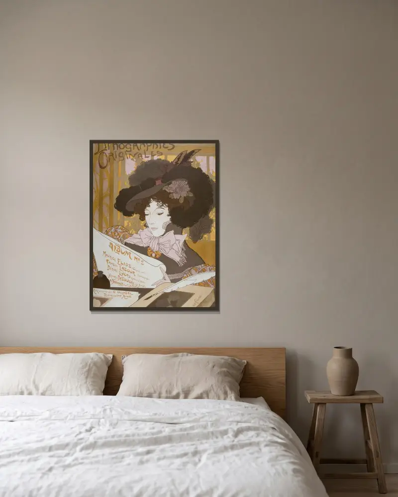 Lithographies originales No 2 av Georges de Feure inramad på en vägg