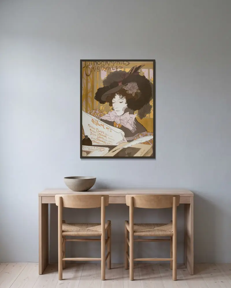 Lithographies originales No 2 av Georges de Feure inramad på en vägg
