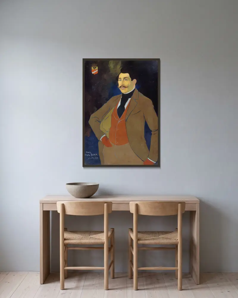 Porträt von Paul Adam von Georges de Feure gerahmt an einer Wand