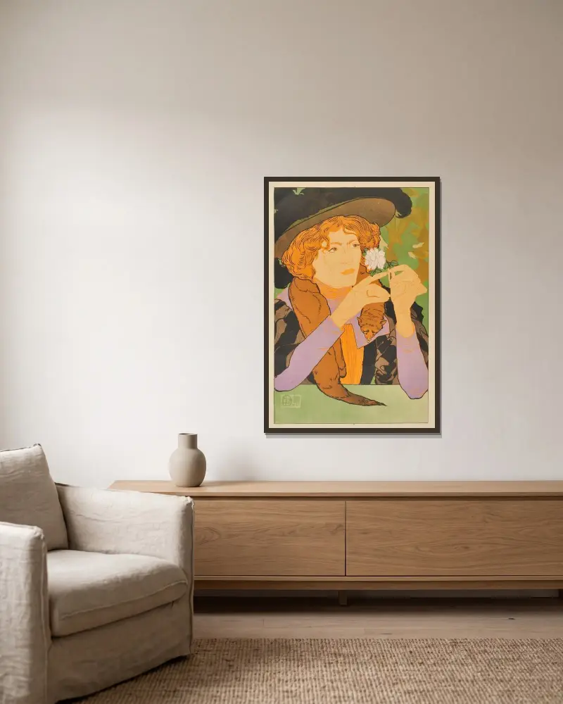 Salon des Cent av Georges de Feure inramad på en vägg