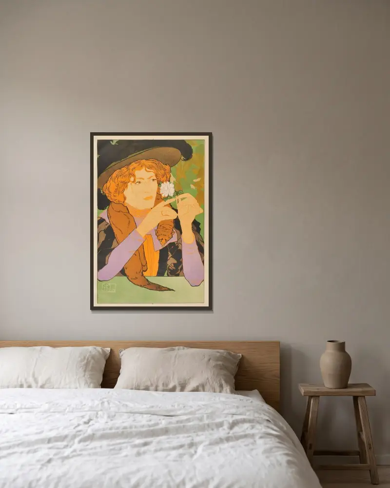 Salon des Cent av Georges de Feure inramad på en vägg