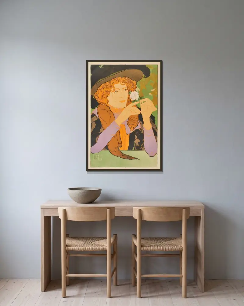 Salon des Cent av Georges de Feure inramad på en vägg