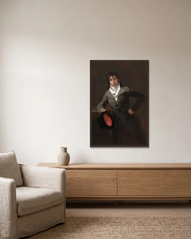 Bildnis des Bartolomé Sureda y Miserol von Francisco de Goya gerahmt an einer Wand