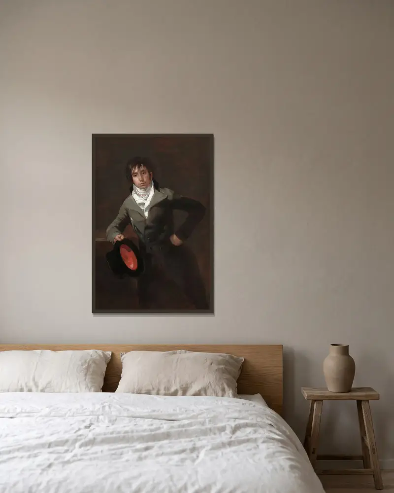 Bildnis des Bartolomé Sureda y Miserol von Francisco de Goya gerahmt an einer Wand