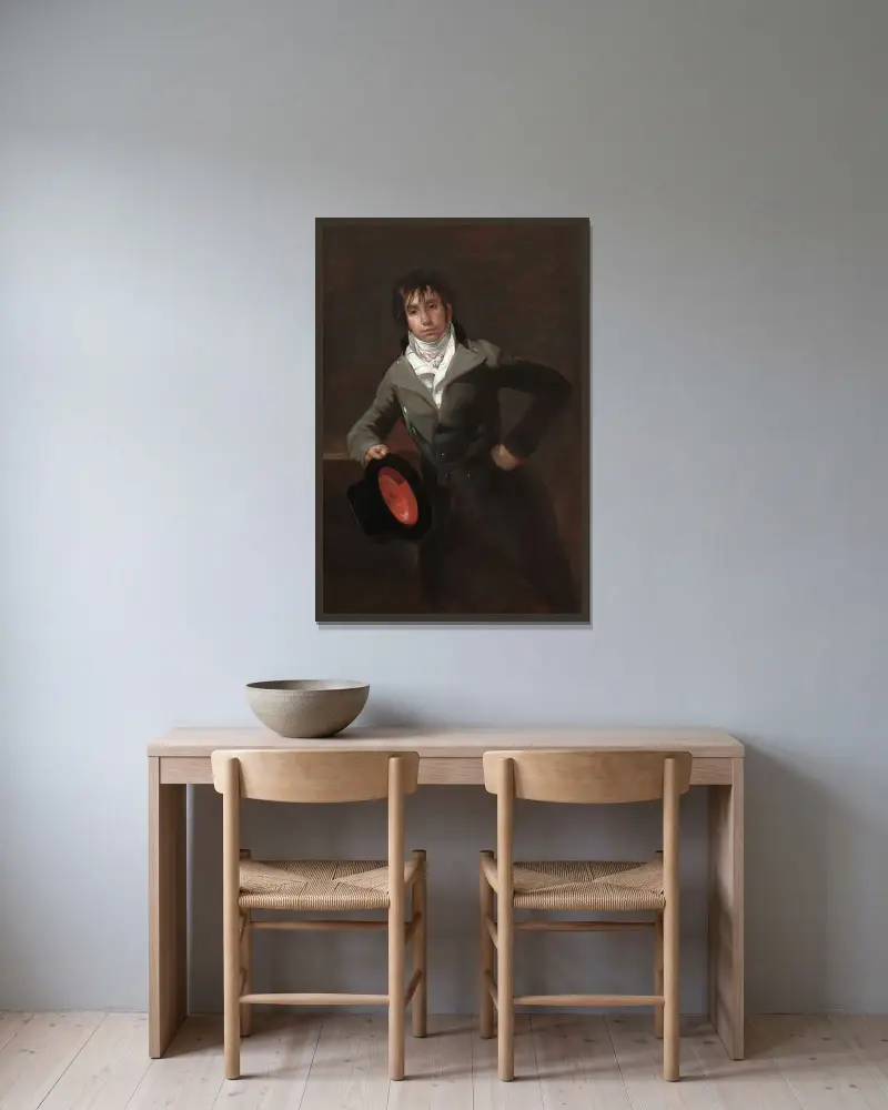 Bildnis des Bartolomé Sureda y Miserol von Francisco de Goya gerahmt an einer Wand