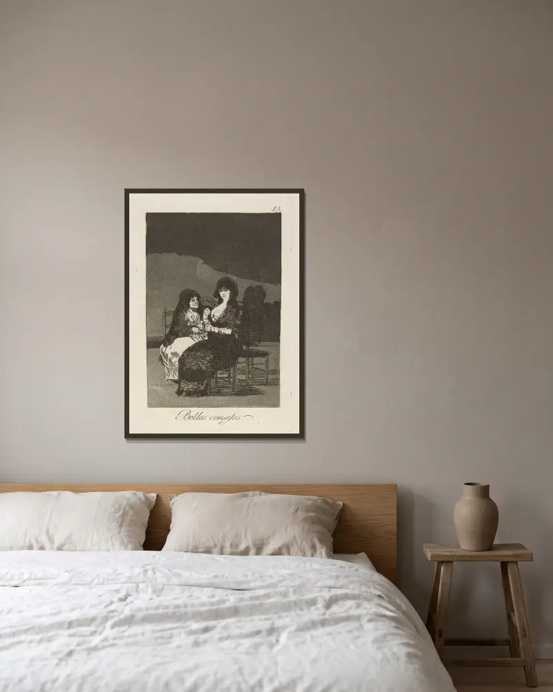 Krásná ponaučení, Francisco de Goya v rámu na stěně