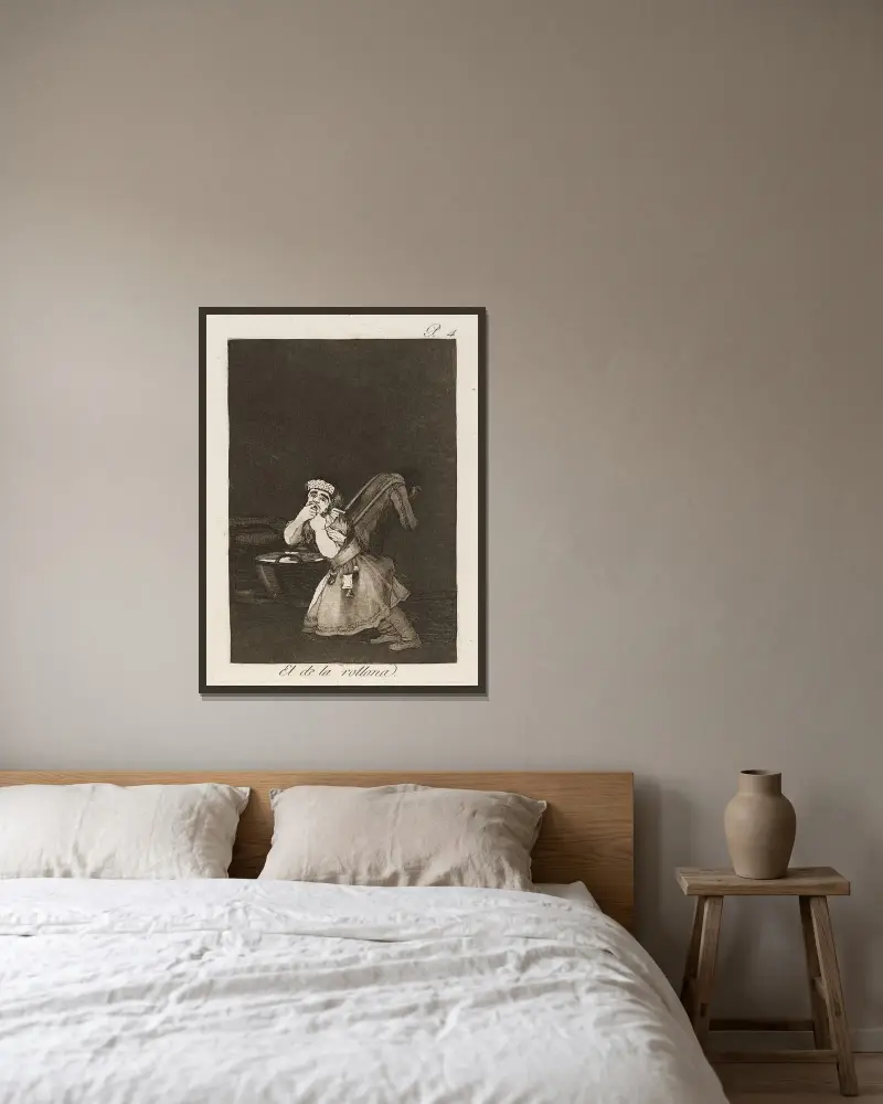 El de la rollona (Das Kindermädchen) von Francisco de Goya gerahmt an einer Wand