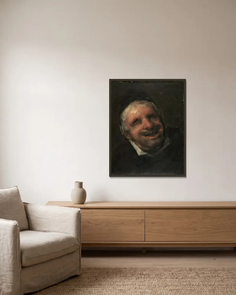 El tío Paquete av Francisco de Goya inramad på en vägg