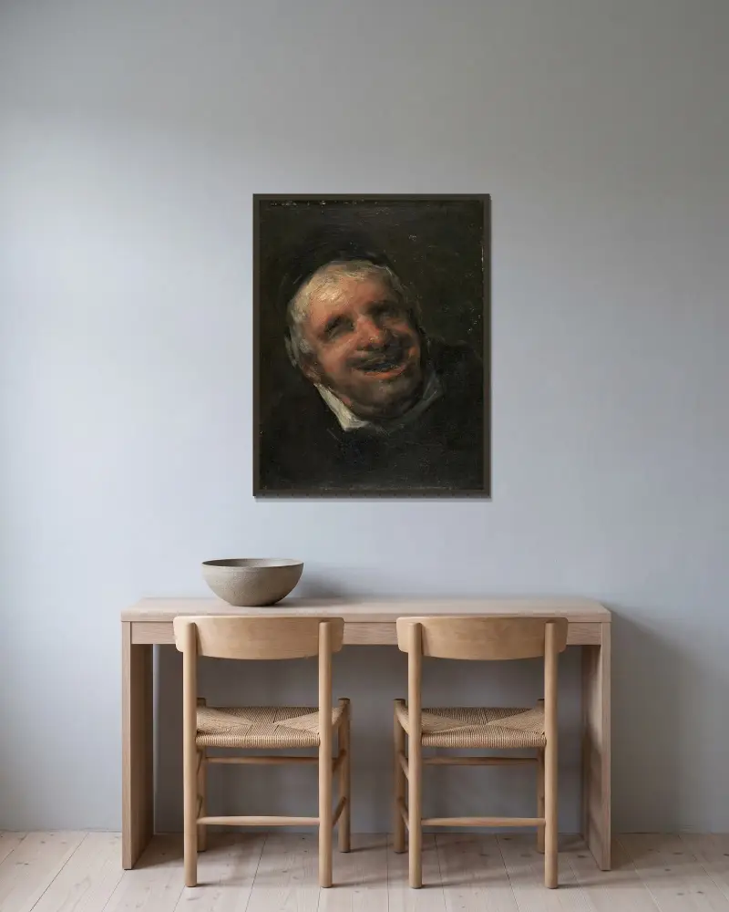 El tío Paquete av Francisco de Goya inramad på en vägg