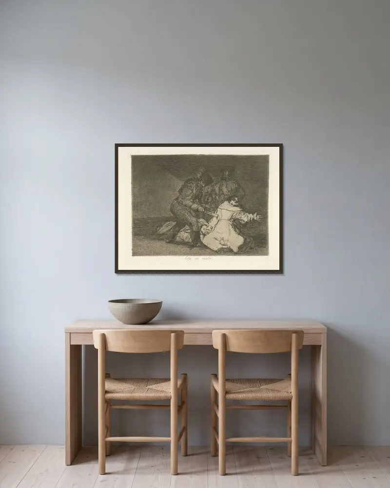 Das ist schlecht von Francisco de Goya gerahmt an einer Wand