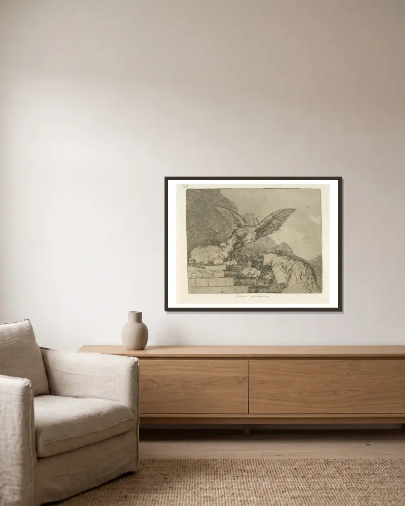 Pantomima gatesca, Francisco de Goya w ramie na ścianie