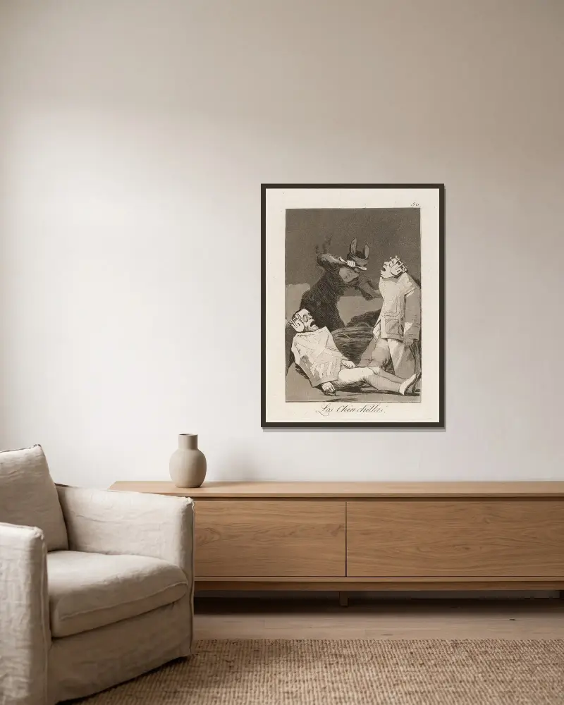 Die Chinchillas von Francisco de Goya gerahmt an einer Wand