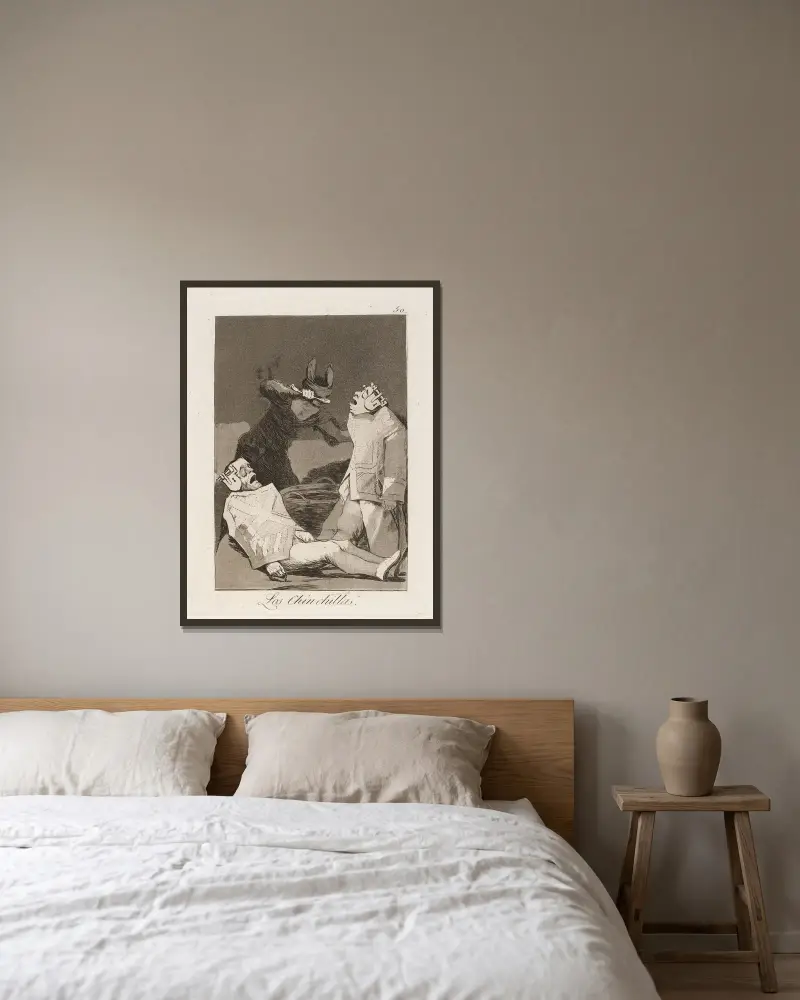 Die Chinchillas von Francisco de Goya gerahmt an einer Wand