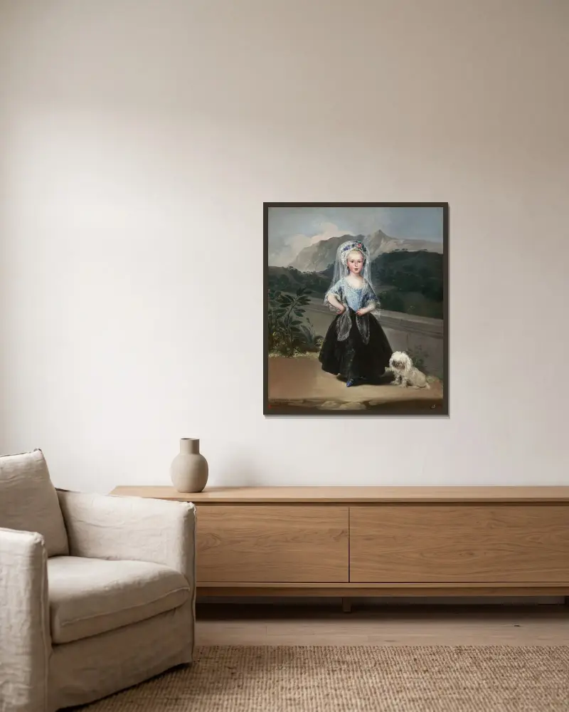 María Teresa de Borbón y Vallabriga, senare grevinna av Chinchón av Francisco de Goya inramad på en vägg