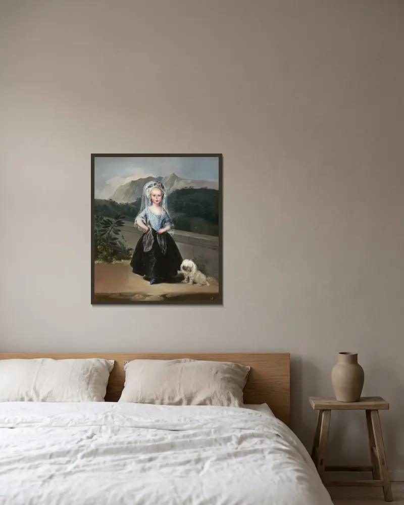 María Teresa de Borbón y Vallabriga, senare grevinna av Chinchón av Francisco de Goya inramad på en vägg
