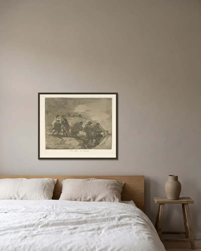 No saben el camino av Francisco de Goya inramad på en vägg