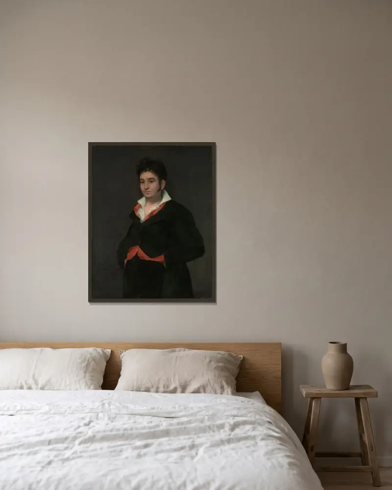 Portrait of Don Ramón Satué av Francisco de Goya inramad på en vägg