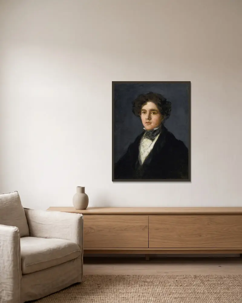 Portrait Of Mariano Goya, The Artist’s Grandson av Francisco de Goya inramad på en vägg
