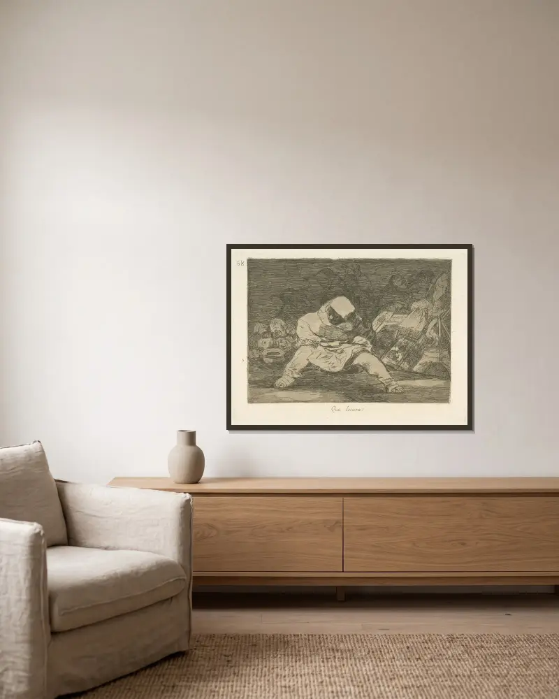 Was gibt es sonst noch zu tun? von Francisco de Goya gerahmt an einer Wand