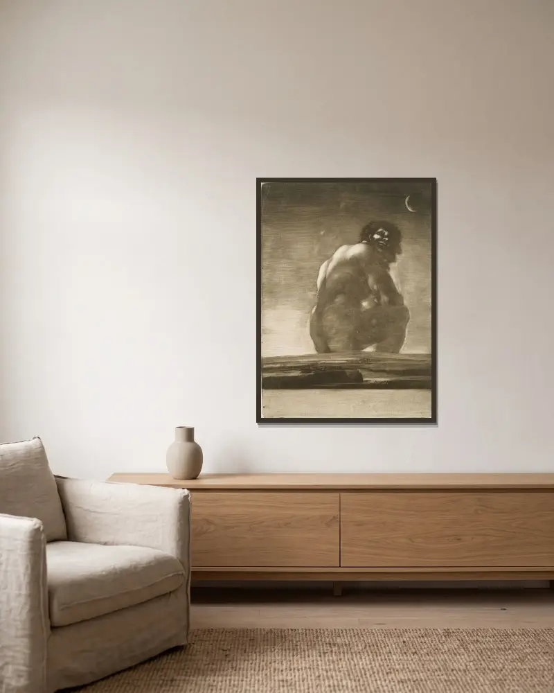 Sedící obr, Francisco de Goya v rámu na stěně