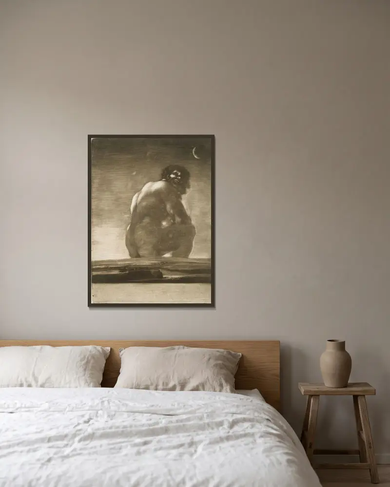Sedící obr, Francisco de Goya v rámu na stěně