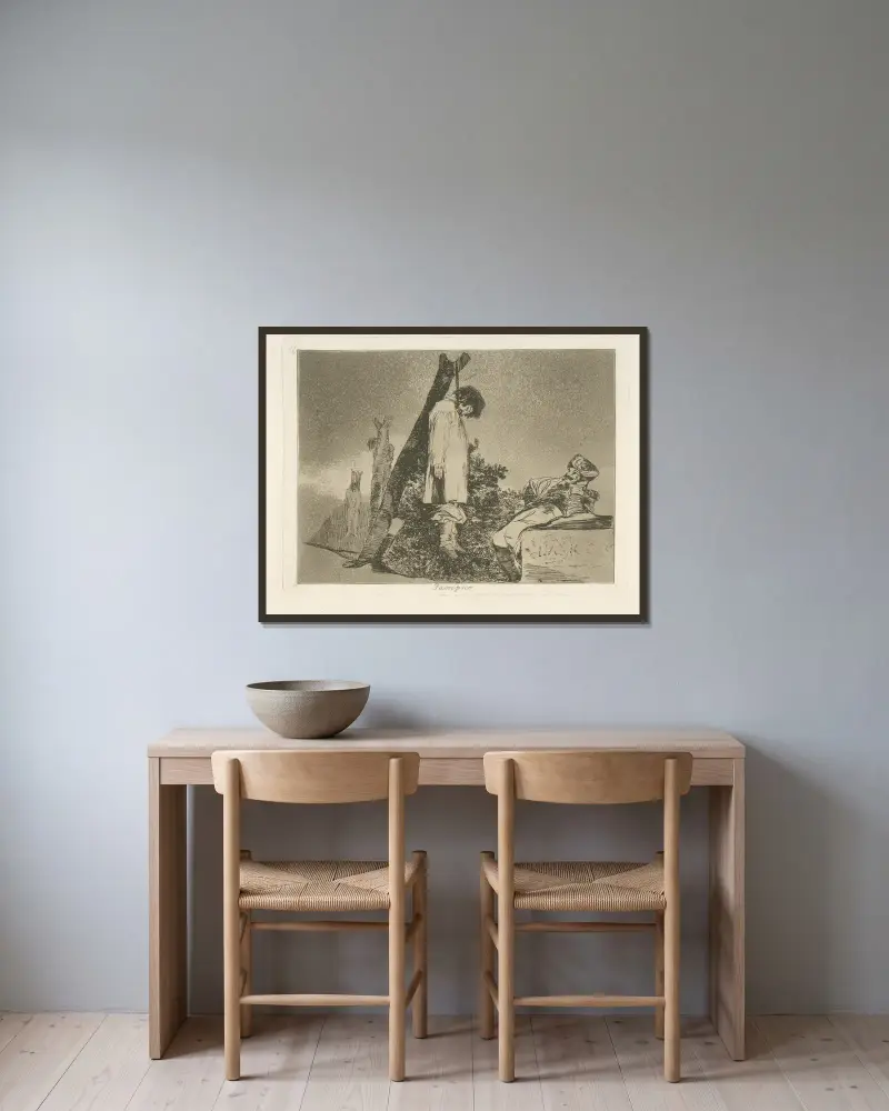 Tampoco (Ani ne), Francisco de Goya v rámu na stěně