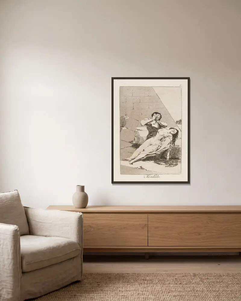 Tantalo von Francisco de Goya gerahmt an einer Wand