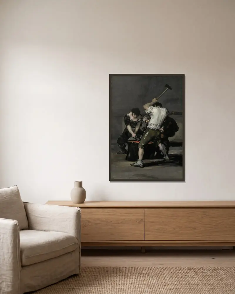 Kuźnia, Francisco de Goya w ramie na ścianie