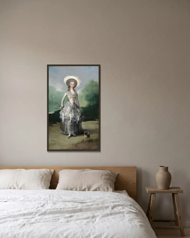 Die Markgräfin de Pontejos von Francisco de Goya gerahmt an einer Wand