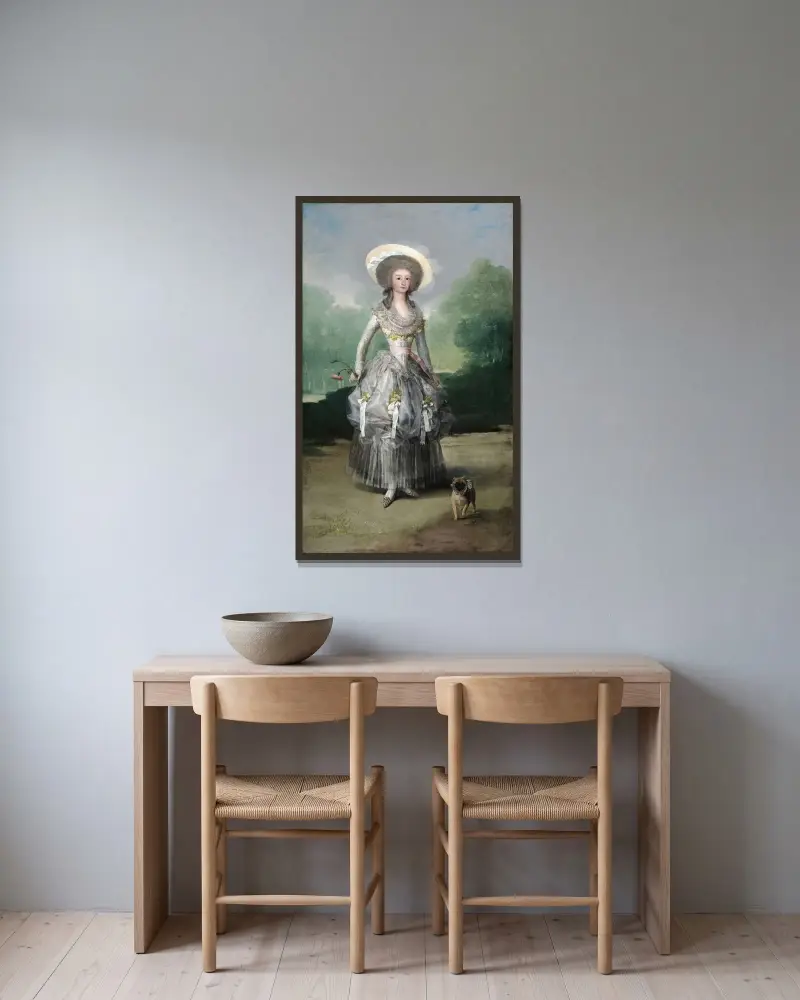 Die Markgräfin de Pontejos von Francisco de Goya gerahmt an einer Wand