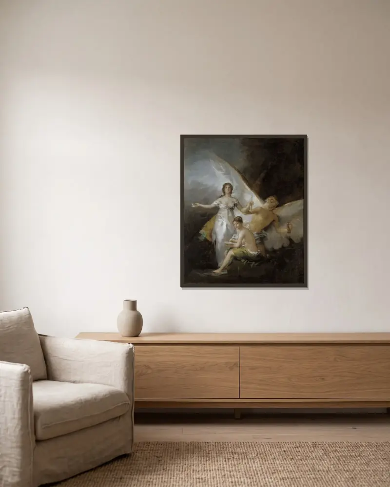 Die Wahrheit, die Zeit und die Geschichte von Francisco de Goya gerahmt an einer Wand