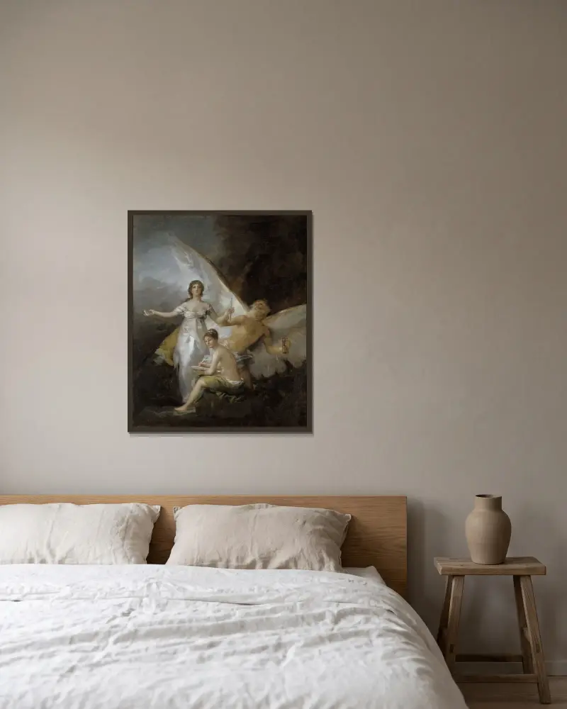 Die Wahrheit, die Zeit und die Geschichte von Francisco de Goya gerahmt an einer Wand