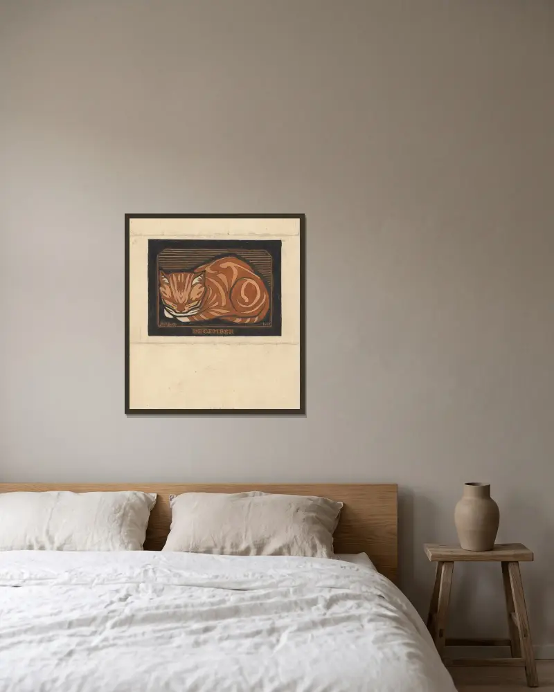 Cat December von Julie de Graag gerahmt an einer Wand