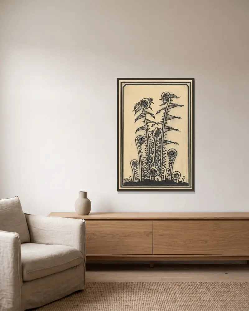 Ferns von Julie de Graag gerahmt an einer Wand