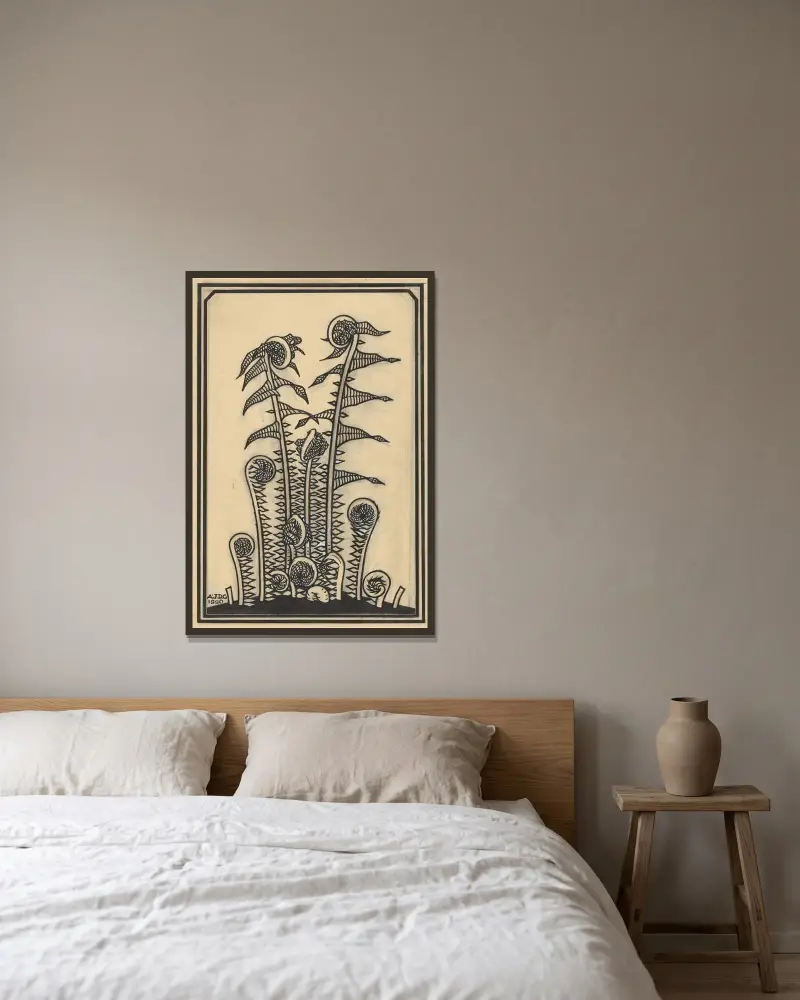 Ferns von Julie de Graag gerahmt an einer Wand