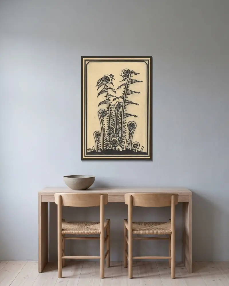 Ferns von Julie de Graag gerahmt an einer Wand