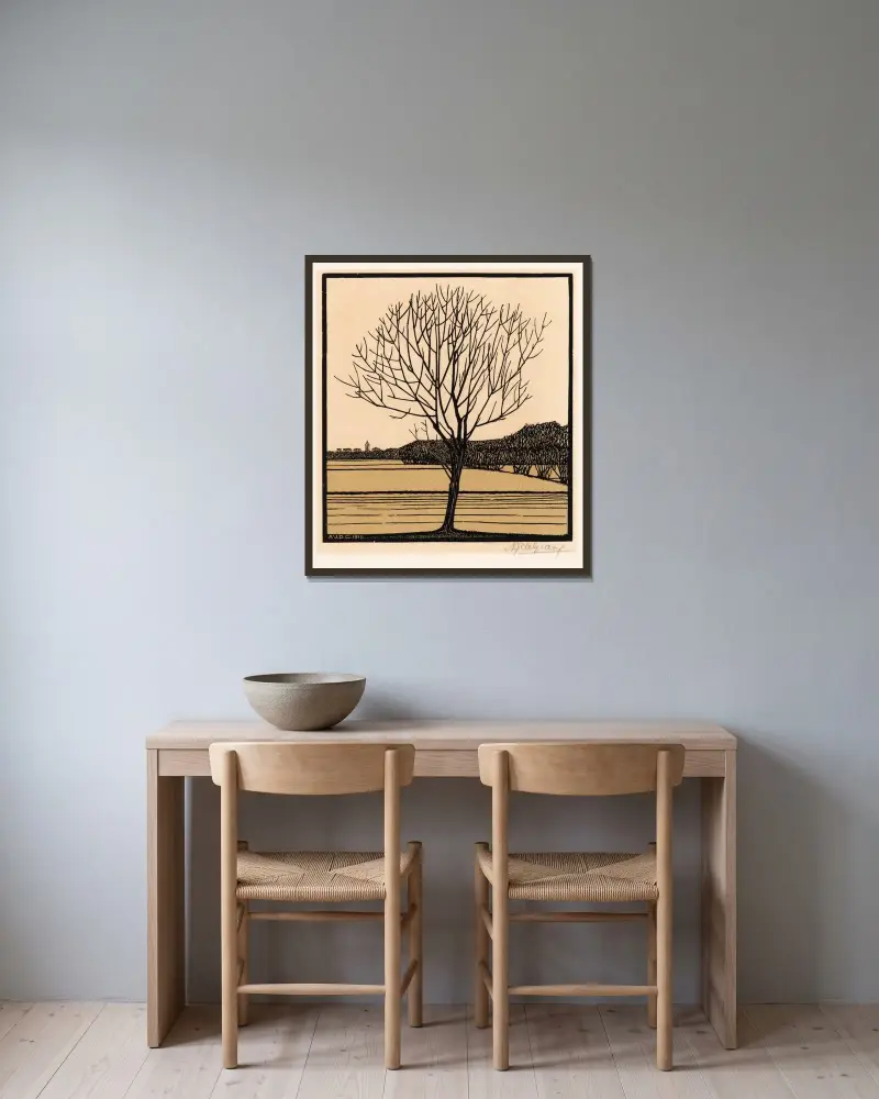 Kale boom von Julie de Graag gerahmt an einer Wand