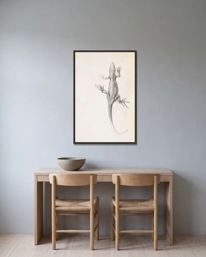 Lizard von Julie de Graag gerahmt an einer Wand