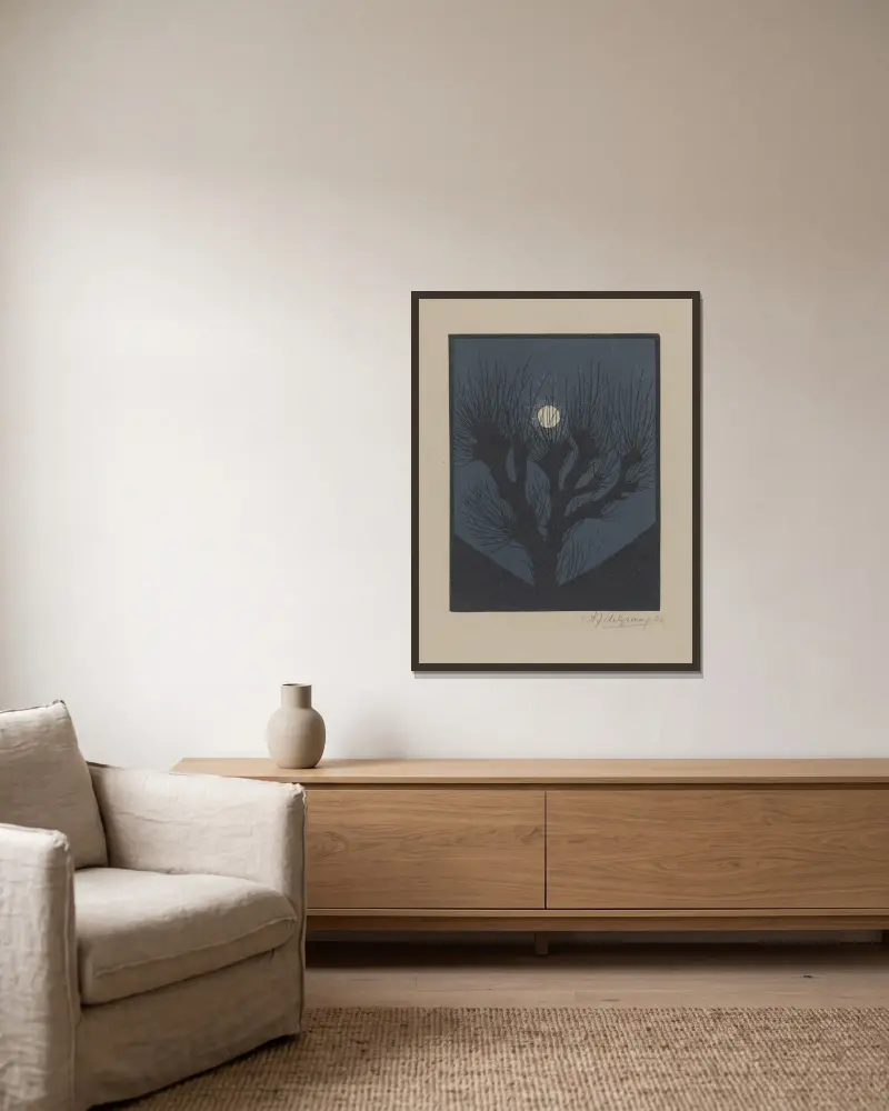 Mondnacht von Julie de Graag gerahmt an einer Wand